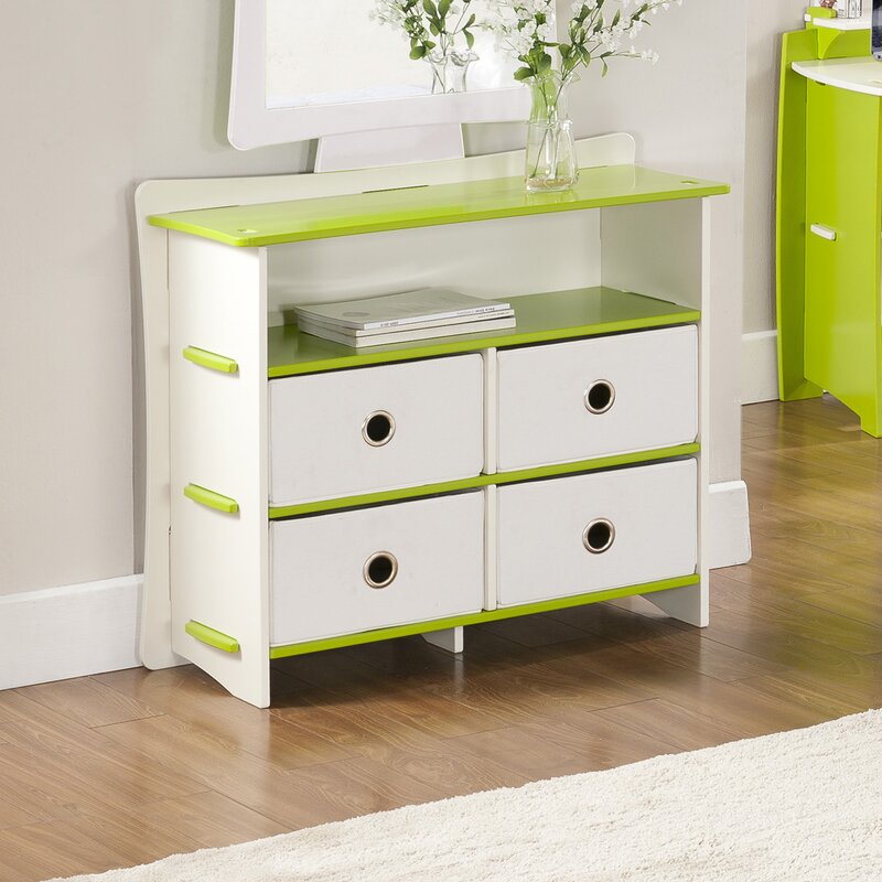 Legare Furniture Legare Kids 4 Drawer Double Dresser With Mirror