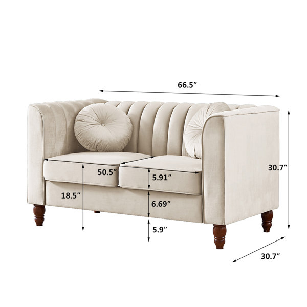 Xch Group Inc Velvet 64 Square Arm Sofa Wayfair