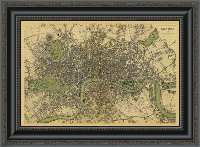 East Urban Home London England 1843 Tea Stained Framed Print Wayfair