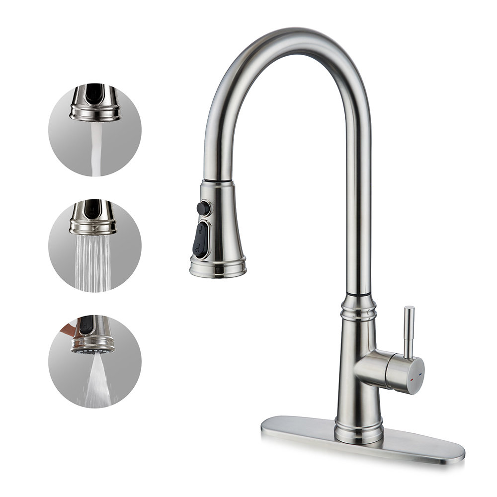 ARRISEA Pull Down Single Handle Kitchen Faucet Wayfair