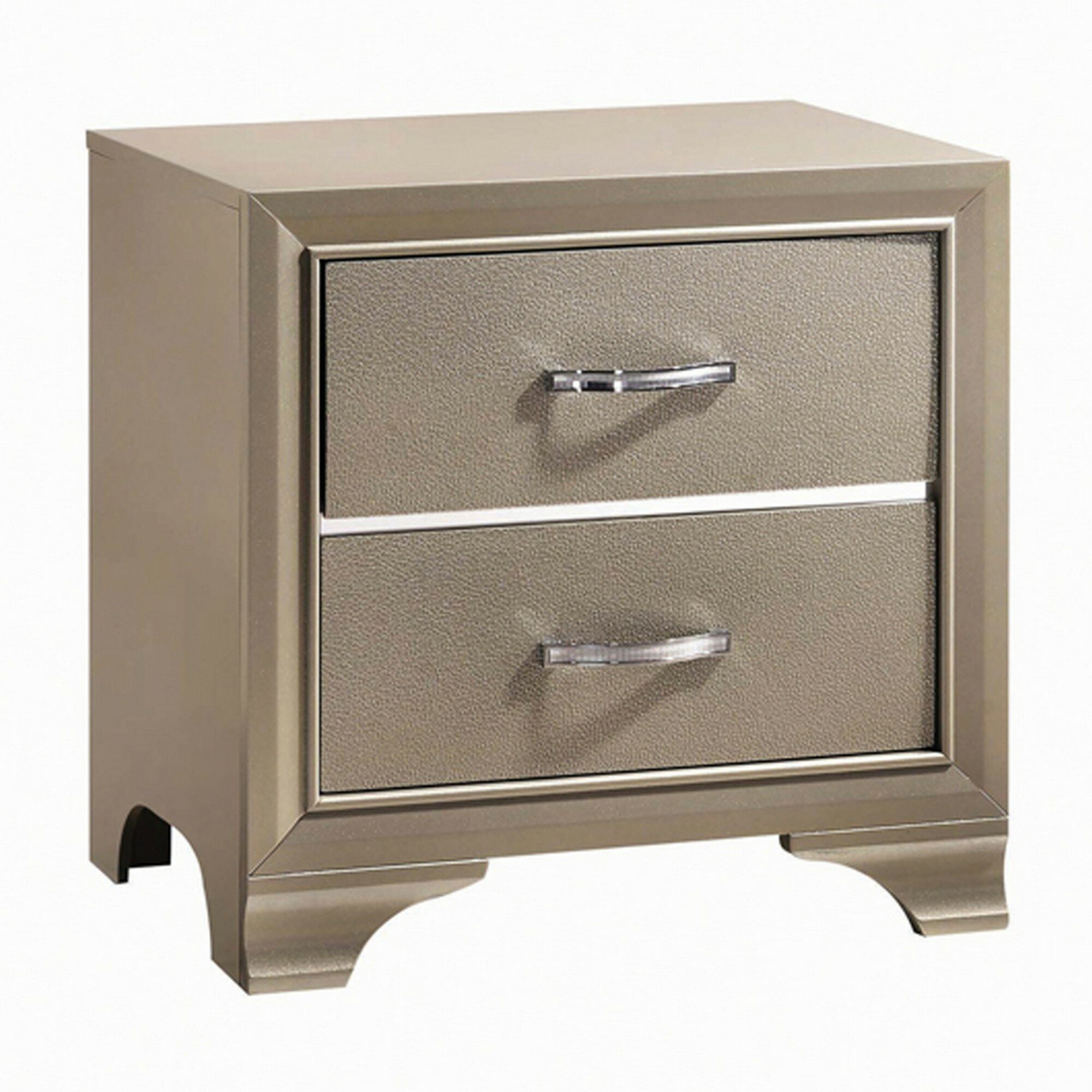 House Of Hampton Presnell 2 Drawer Solid Wood Nightstand In Silver Wayfair