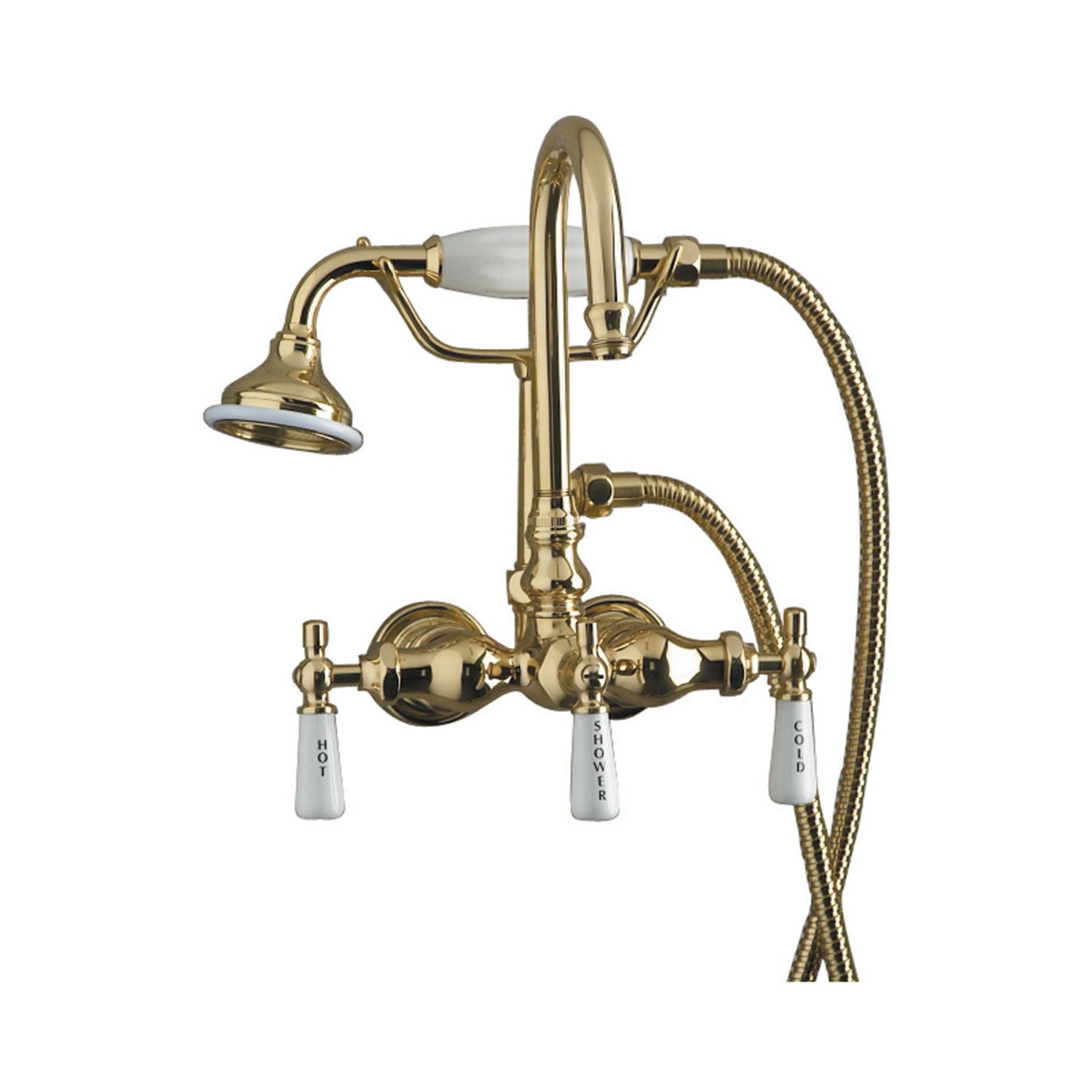 Cahabaclassics 3 Handle Wall Mounted Clawfoot Tub Faucet Wayfair