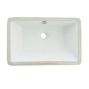 Castillo Ceramic Rectangular Undermount Bathroom Sink with Overflow