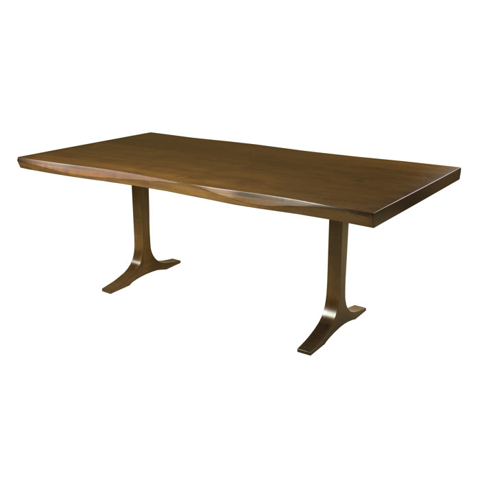 Burnished Bacher Maple Sculptured Edge Solid Wood Dining Table