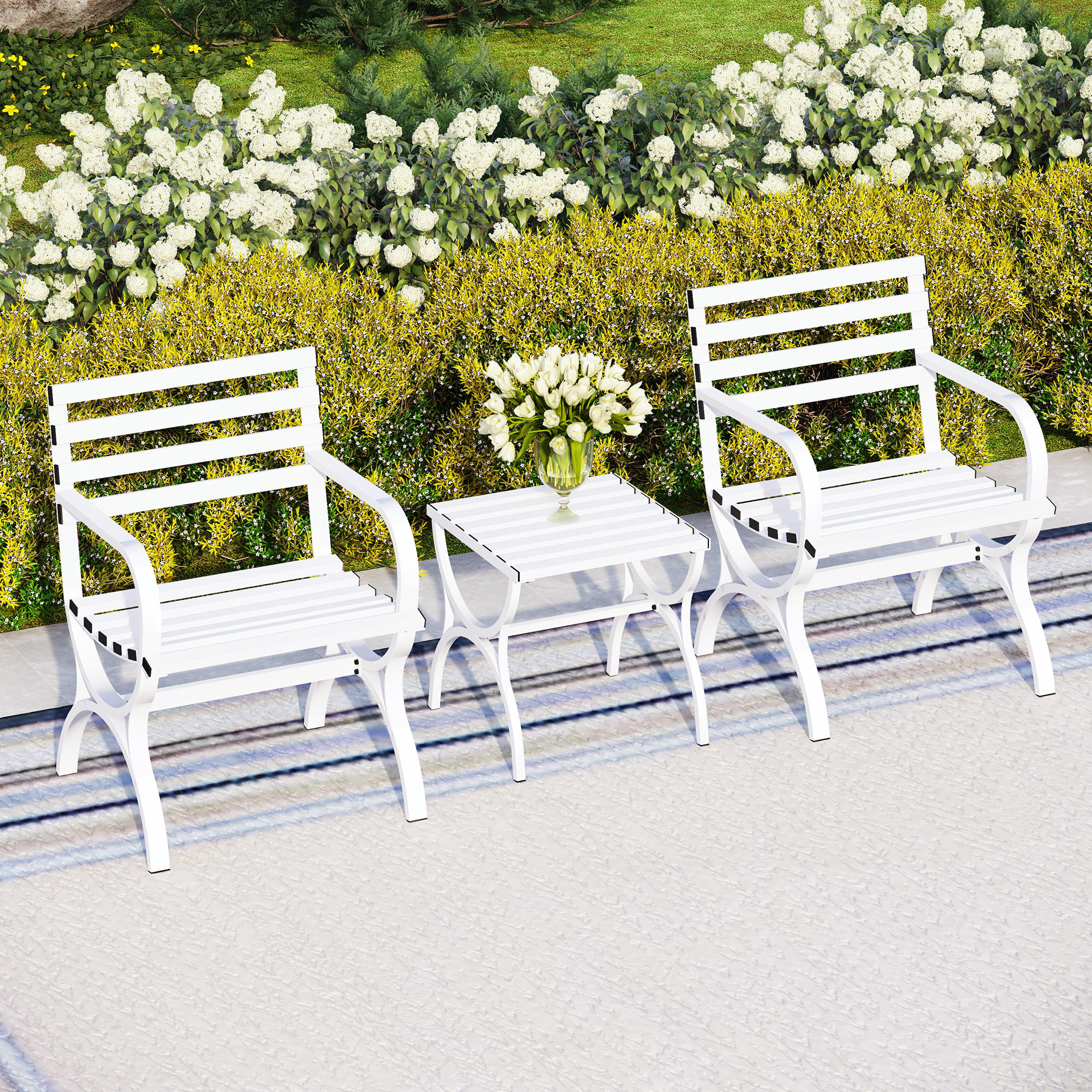 Red Barrel Studio® Garden Bench and Side Table Wayfair