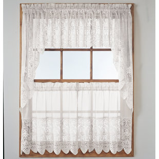 Vintage Lace Cafe Curtains Wayfair Joy Cafe Curtains Set Of 2