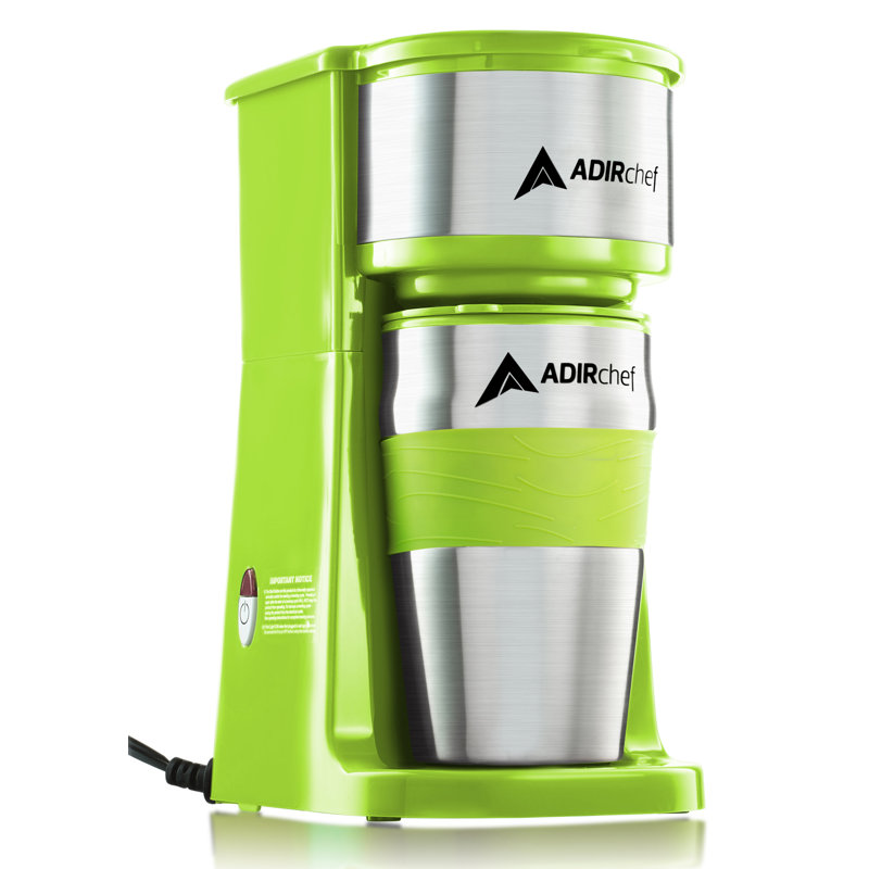 AdirChef Grab and Go Personal Coffee Maker with 15 oz. Travel Mug