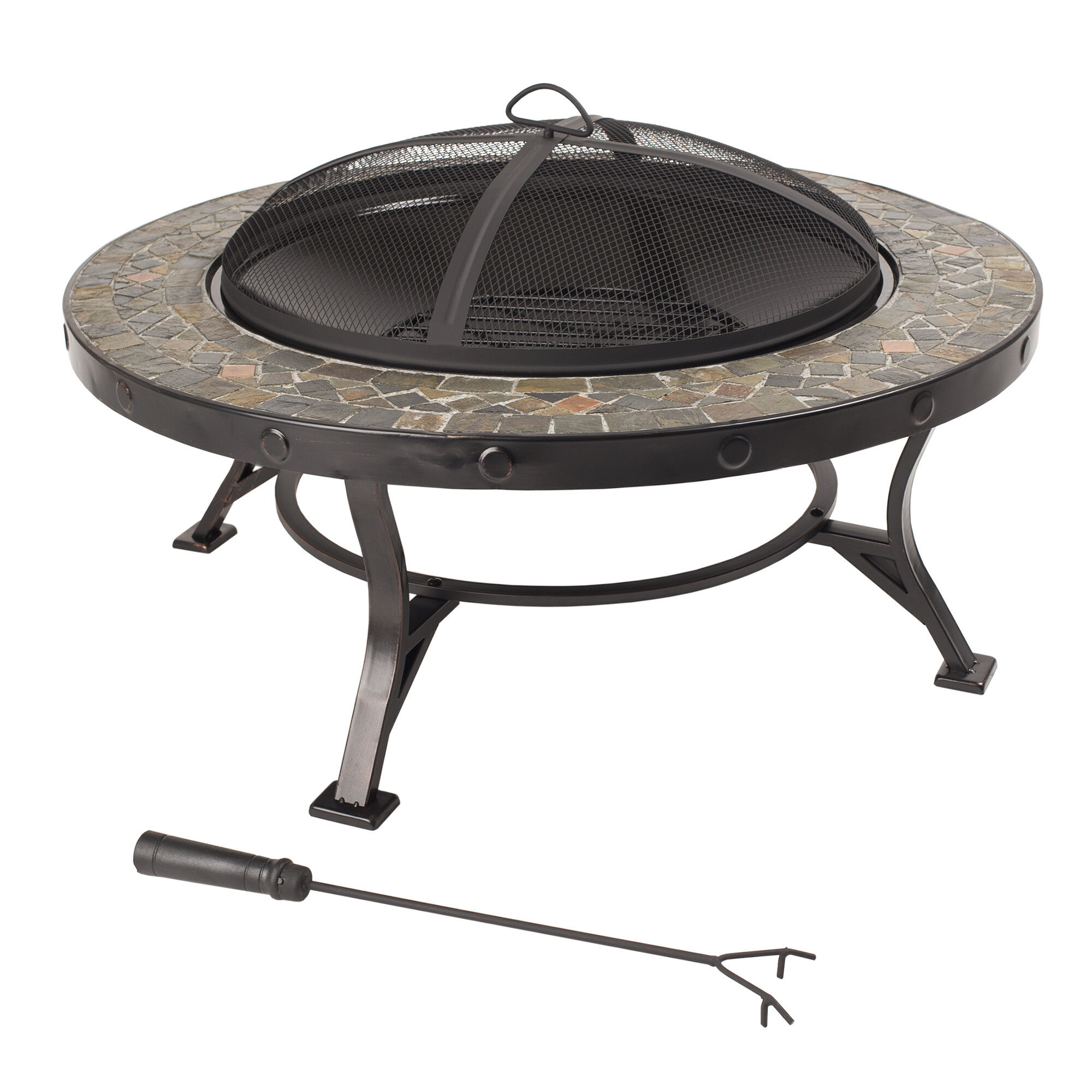 Ebern Designs Trill Steel Wood Burning Fire Pit Table Reviews