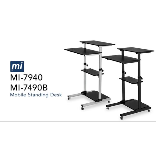 hartman mobile height adjustable computer work station standing desk