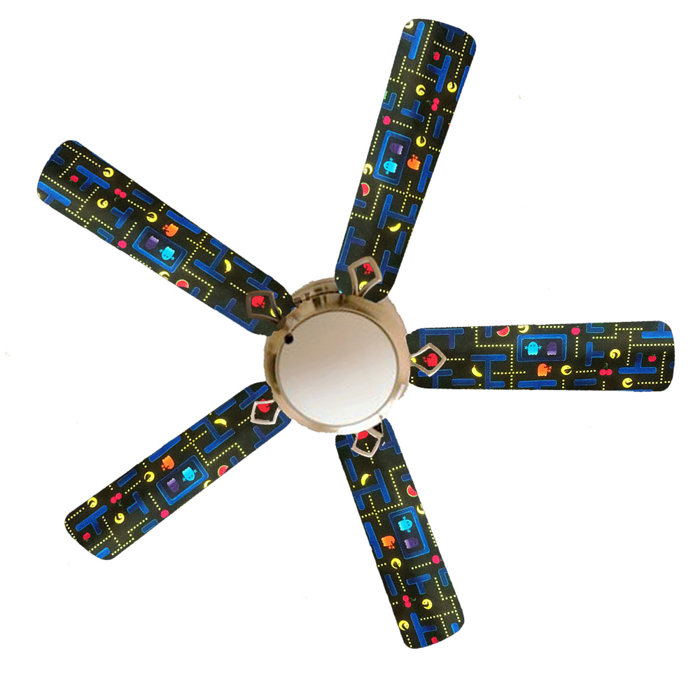 888 Cool Fans 52 Pixels Pac Man Video Game 5 Blade Ceiling Fan