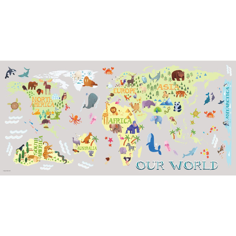 Harriet Bee World Map Peel And Stick Giant Wall Decals Reviews Wayfair
