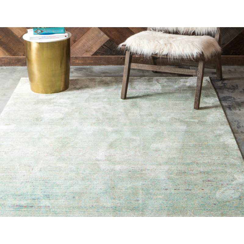 Danbury Looped Hooked Green Area Rug