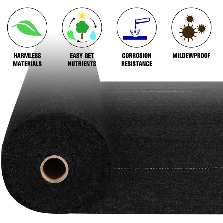 4ft X 50ft Ctystallove Premium 5oz Weed Barrier Landscape Fabric Durable & Heavy-Duty Weed Block Gardening Mat