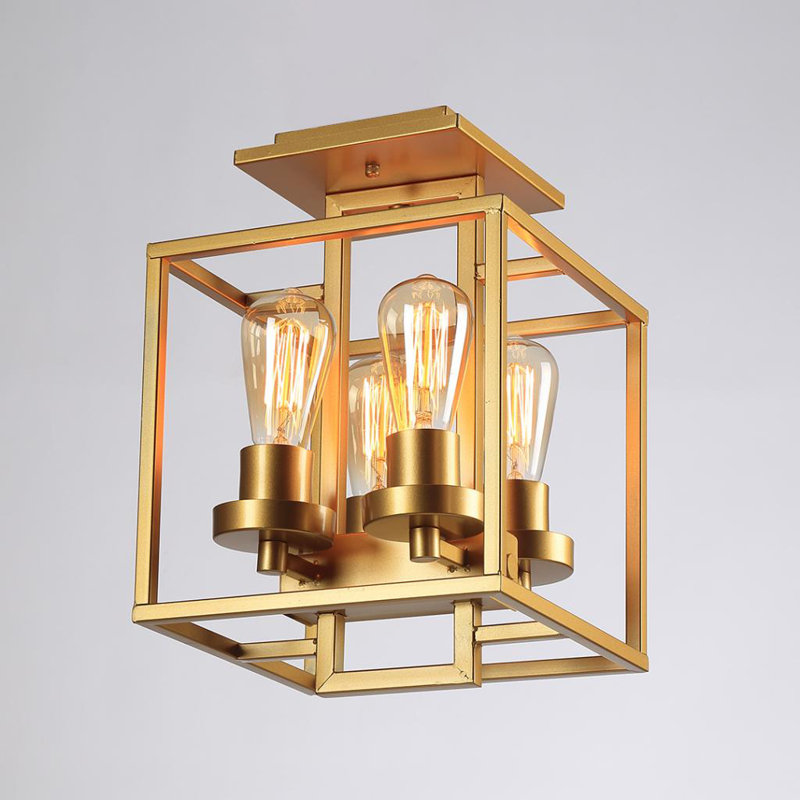 Gracie Oaks Sergei 4 Light 10 2 Lantern Square Flush Mount