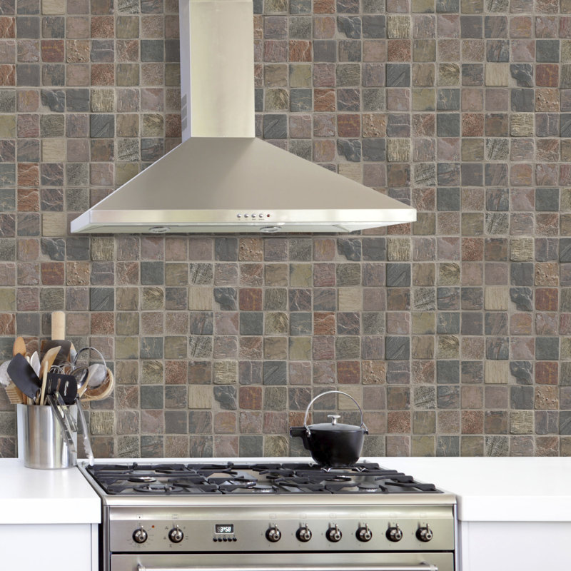 Msi Tumbled Mixed Mesh Mounted Natural Stone 2 X 2 Slate Mosaic