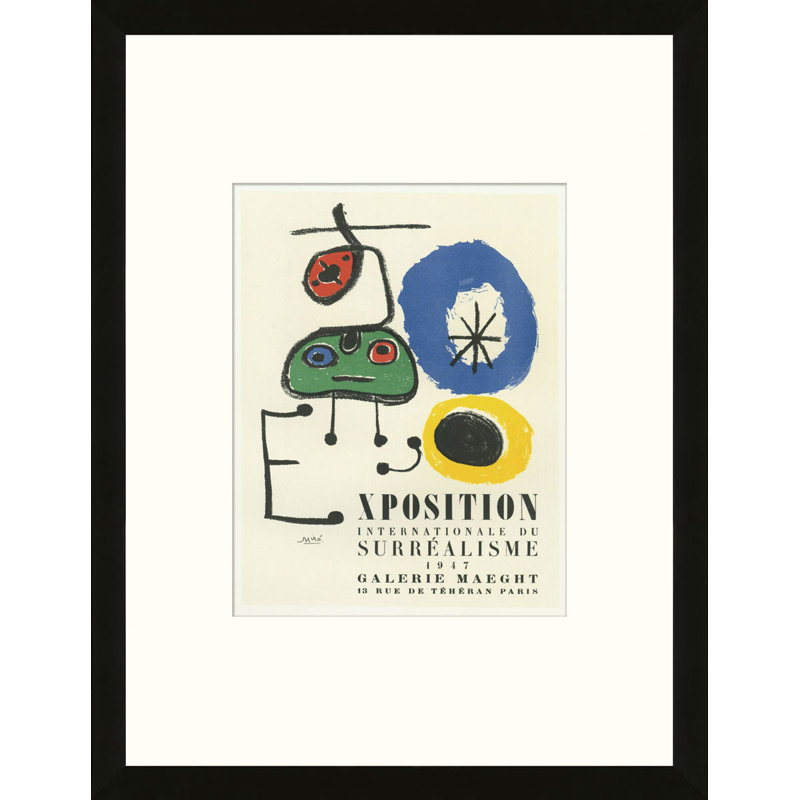 School of Paris 'Exposition du Surréalisme Paris 1947' by Joan Miró Framed Lithograph