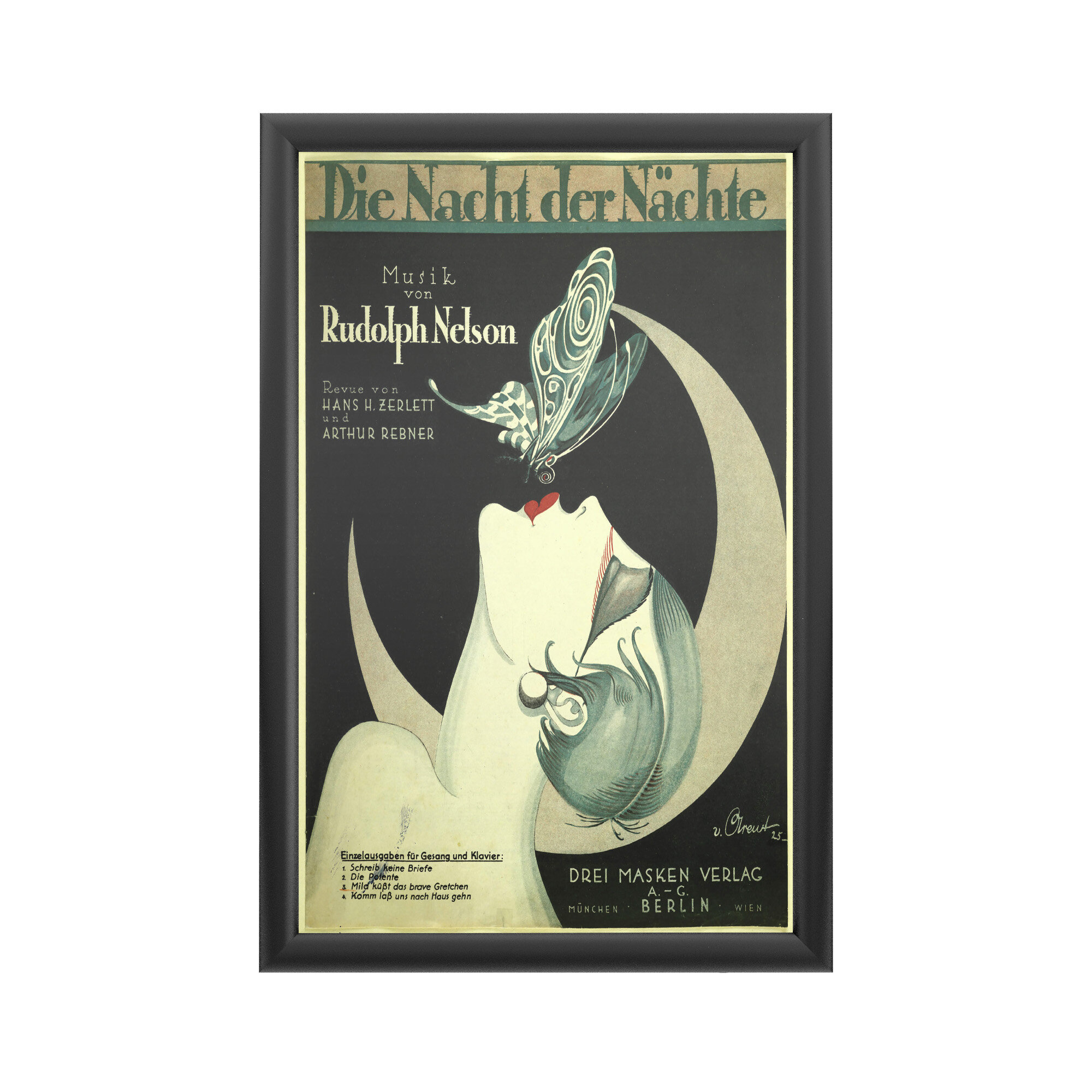 House of Hampton® Art Deco Music Sheet by Vintage Apple Collection Frame Advertisements |