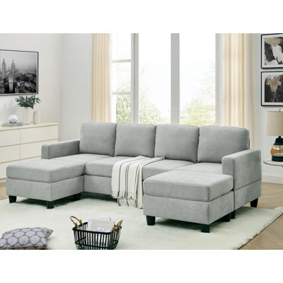 (only 2 ottomans)101" Wide Modular Sofa & Chaise with Ottoman