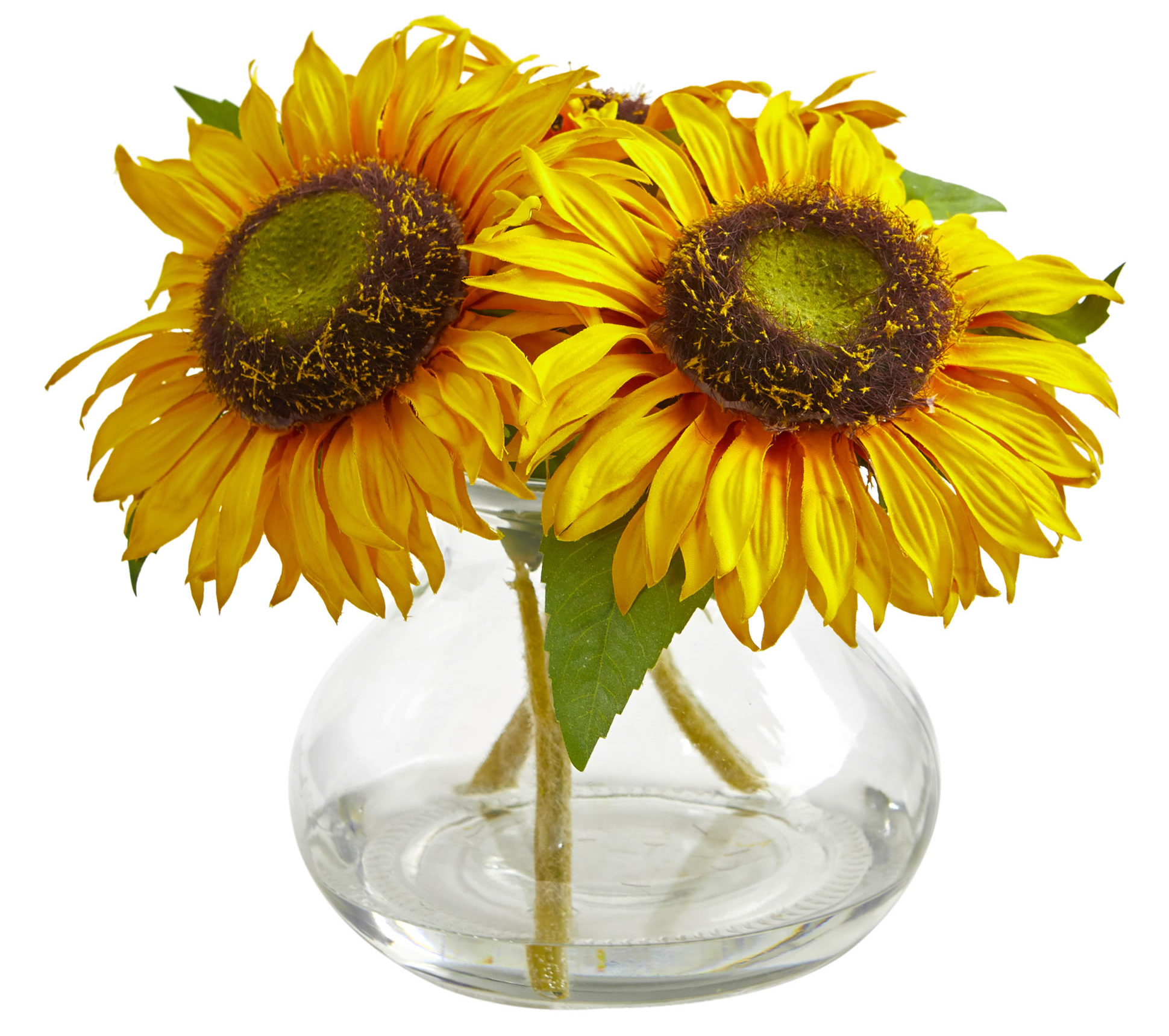 Fleur De Lis Living Artificial Sunflowers Floral Arrangements in Vase