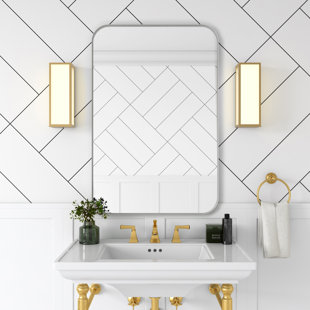 White wood vanity mirror Clearance