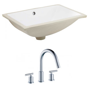 Go to store & view more images American Imaginations Ceramic Rectangular Undermount Bathroom Sink with Faucet and Overflow