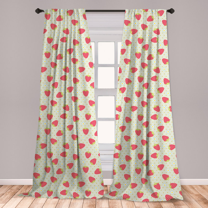 East Urban Home Ambesonne Fruits Window Curtains Spring Daisy