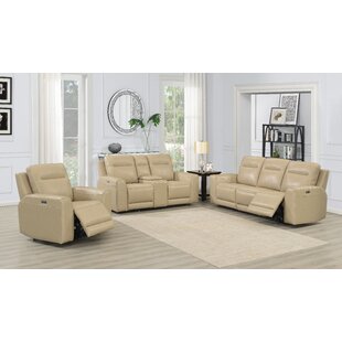 Afrodisio 3 Piece Leather Match Reclining Configurable Living Room Set by Latitude Run