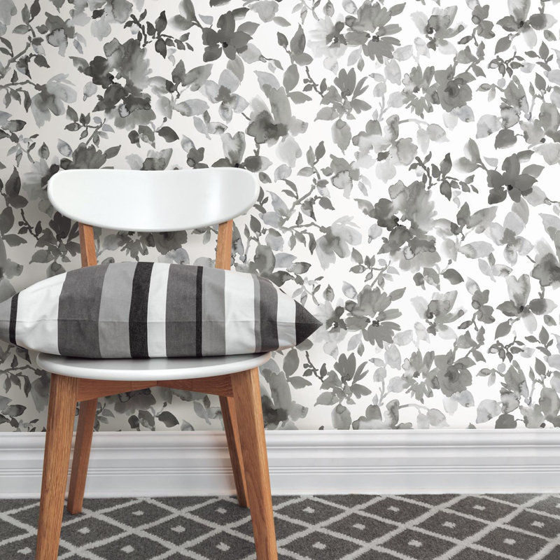 Charlton Home Cansler Floral Peel And Stick Wallpaper Roll