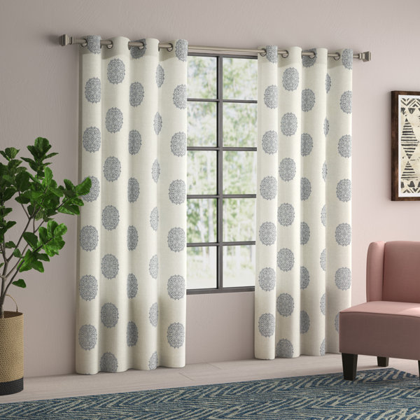 Set 2 Brown Rust Blue Gold Medallion Curtains Panels Drapes 84 In