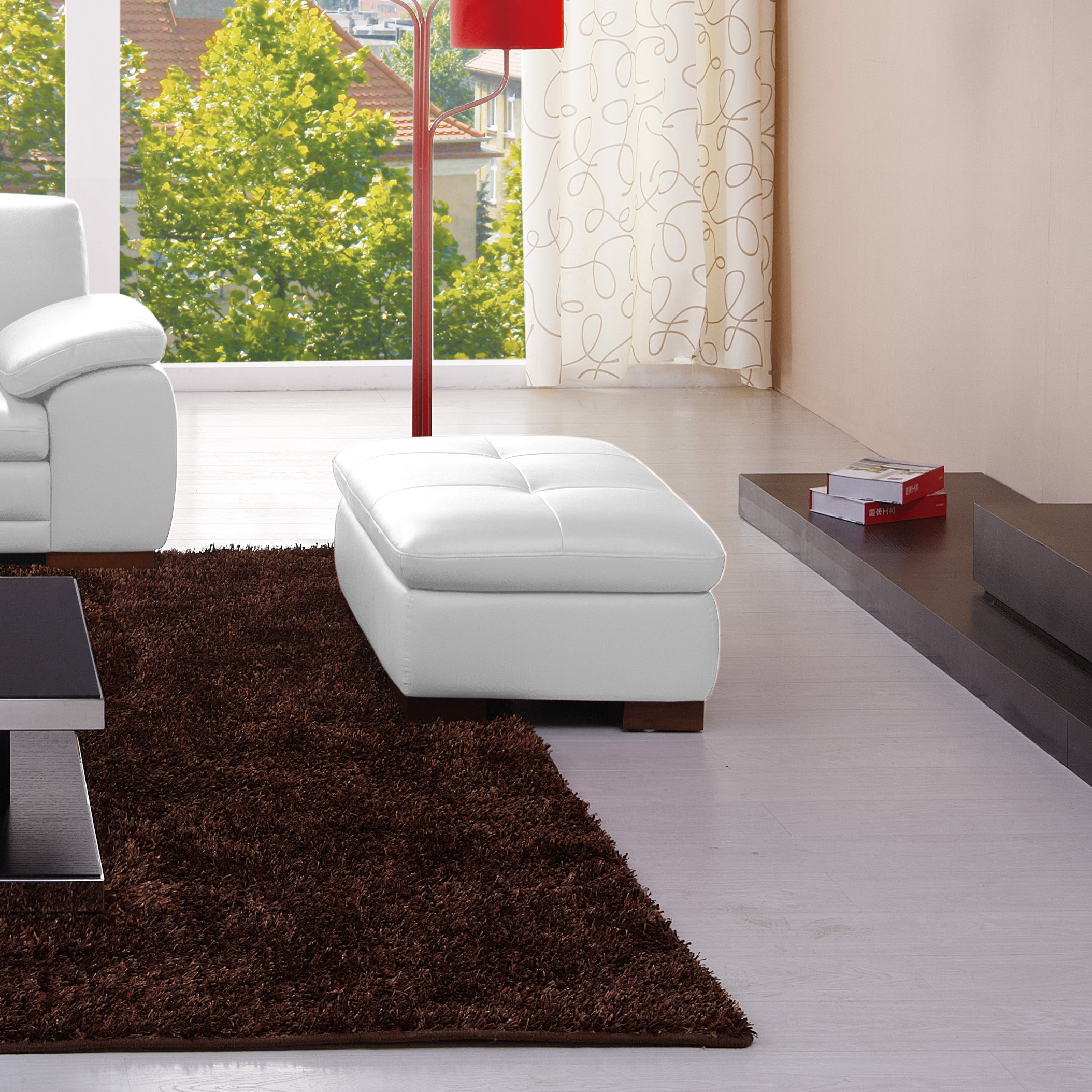 Orren Ellis Marceline Leather Ottoman Reviews Wayfair