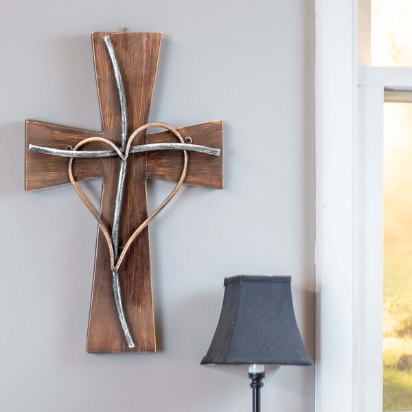 Multicolored Beaded Wall Cross  wire-wrapped Metal Cross 