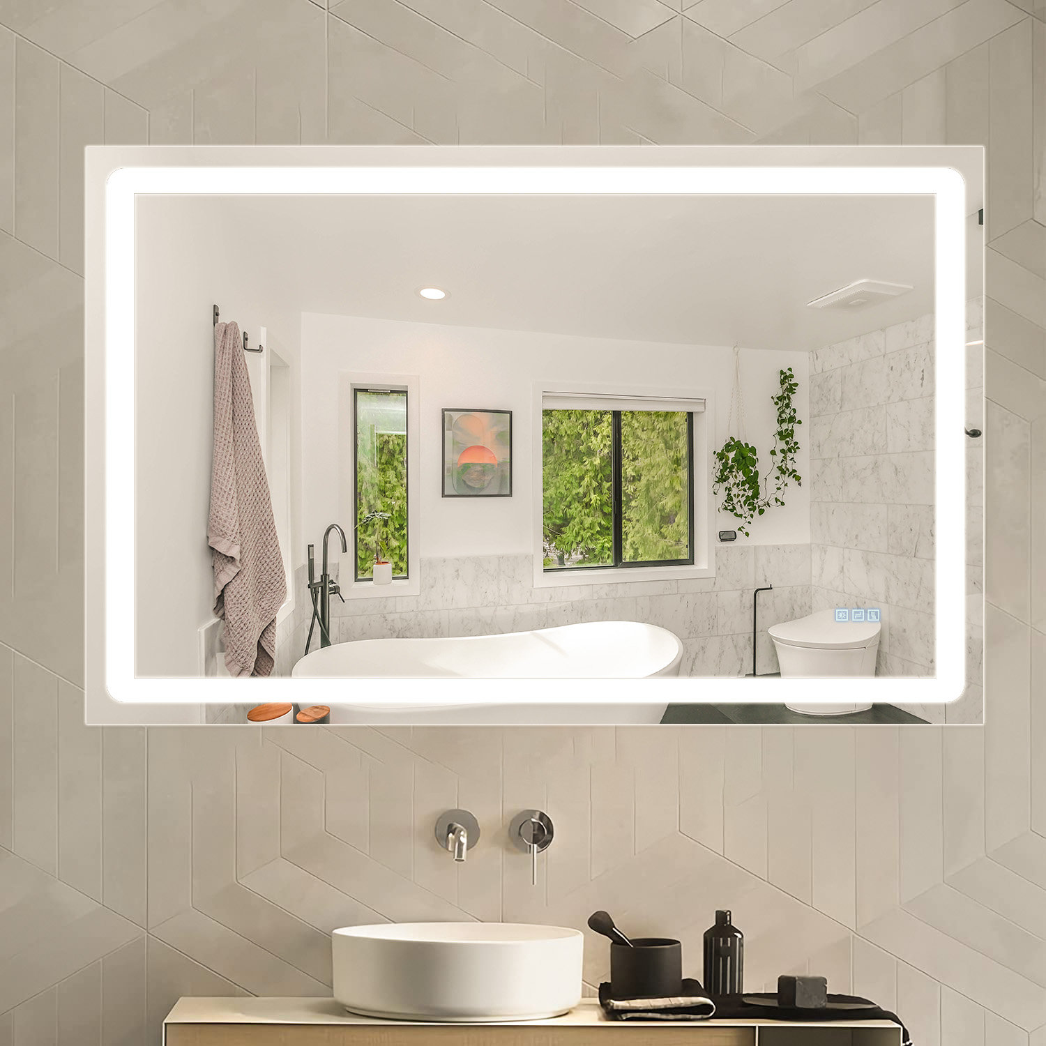 led bathroom mirror wayfair