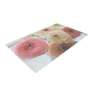 Debbra Obertanec Pastel Ranunculus Pink/White Area Rug