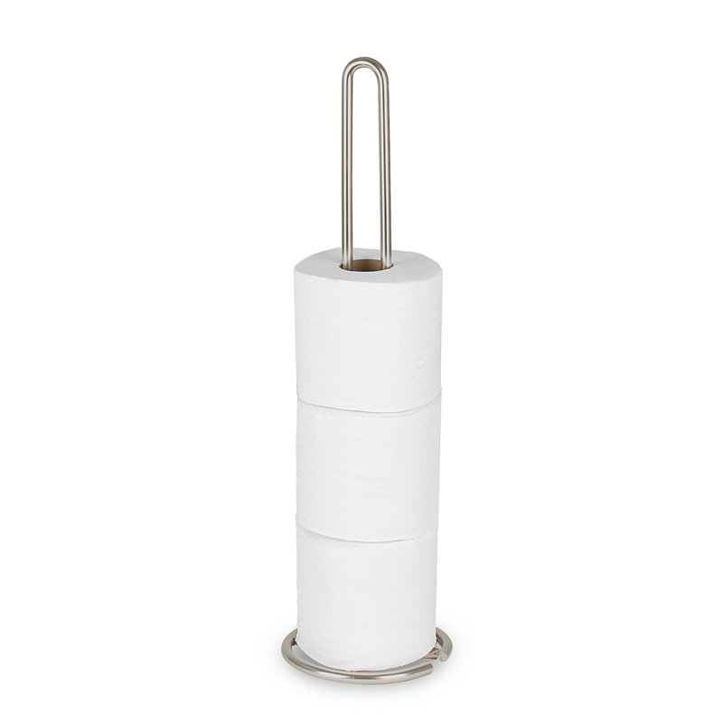 Wallpaper World White Freestanding Toilet Paper Holder