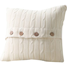 Harrietstown Cable-Knit 100% Cotton Throw Pillow