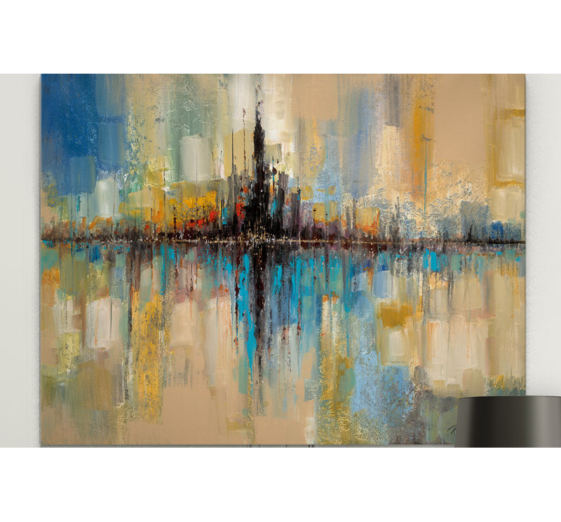 Ivy Bronx City Lights Watercolor Painting Print On Wrapped Canvas Wayfair