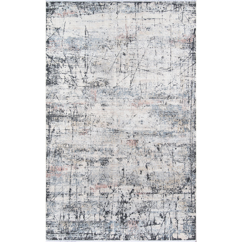 17 Stories Minor Power Loom Gray Rug Wayfair