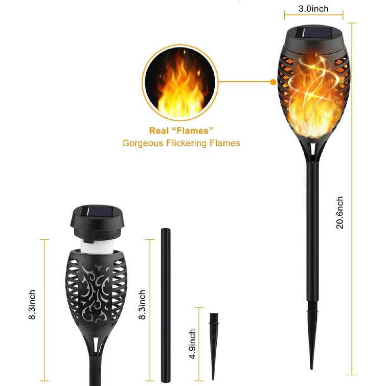 Bakiya Blue Flame Solar Torch 3 Modes 4 Pack