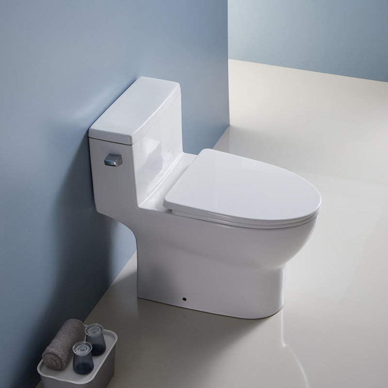 No Brand 1 28 Gpf Water Efficient Elongated One Piece Toilet Seat Included Wayfair