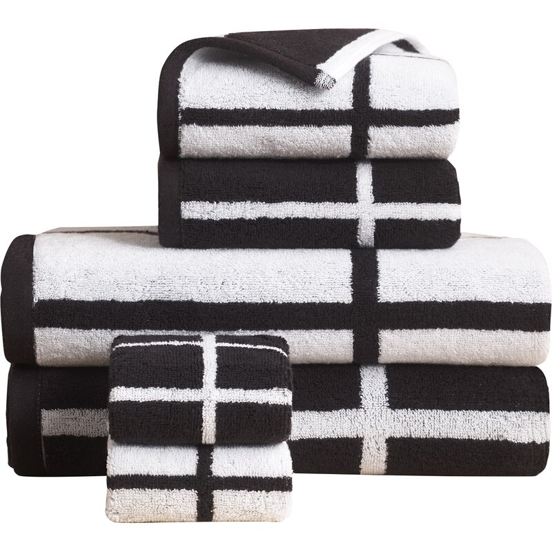 black and white bathroom hand towels