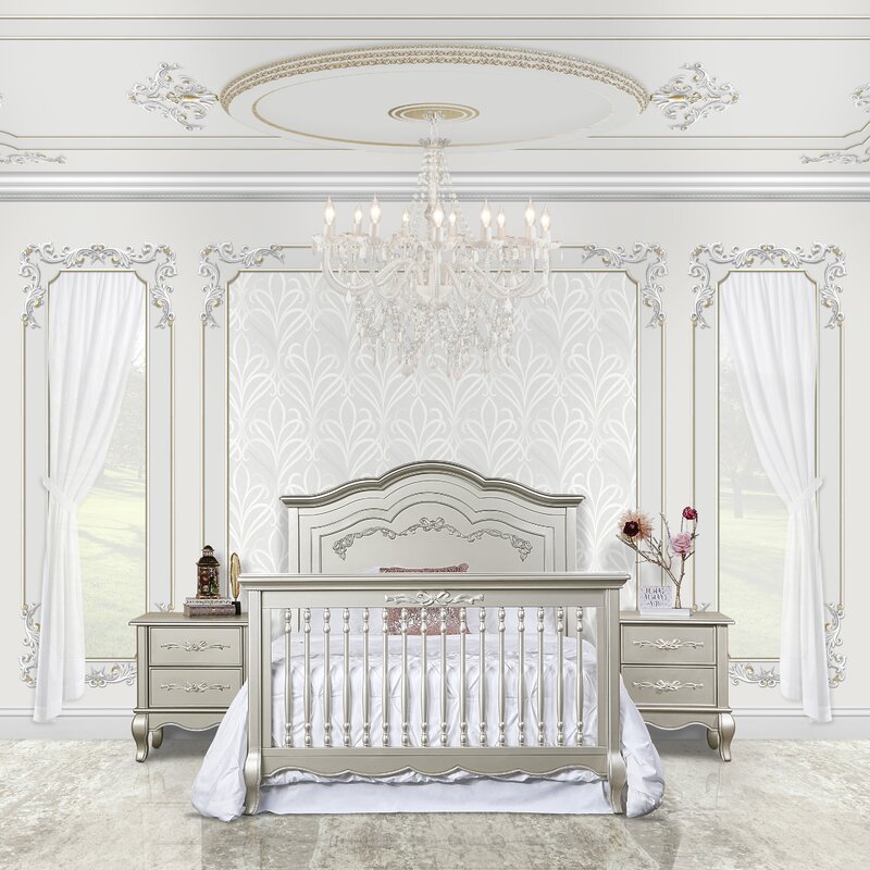 evolur aurora 5 in 1 convertible crib frost