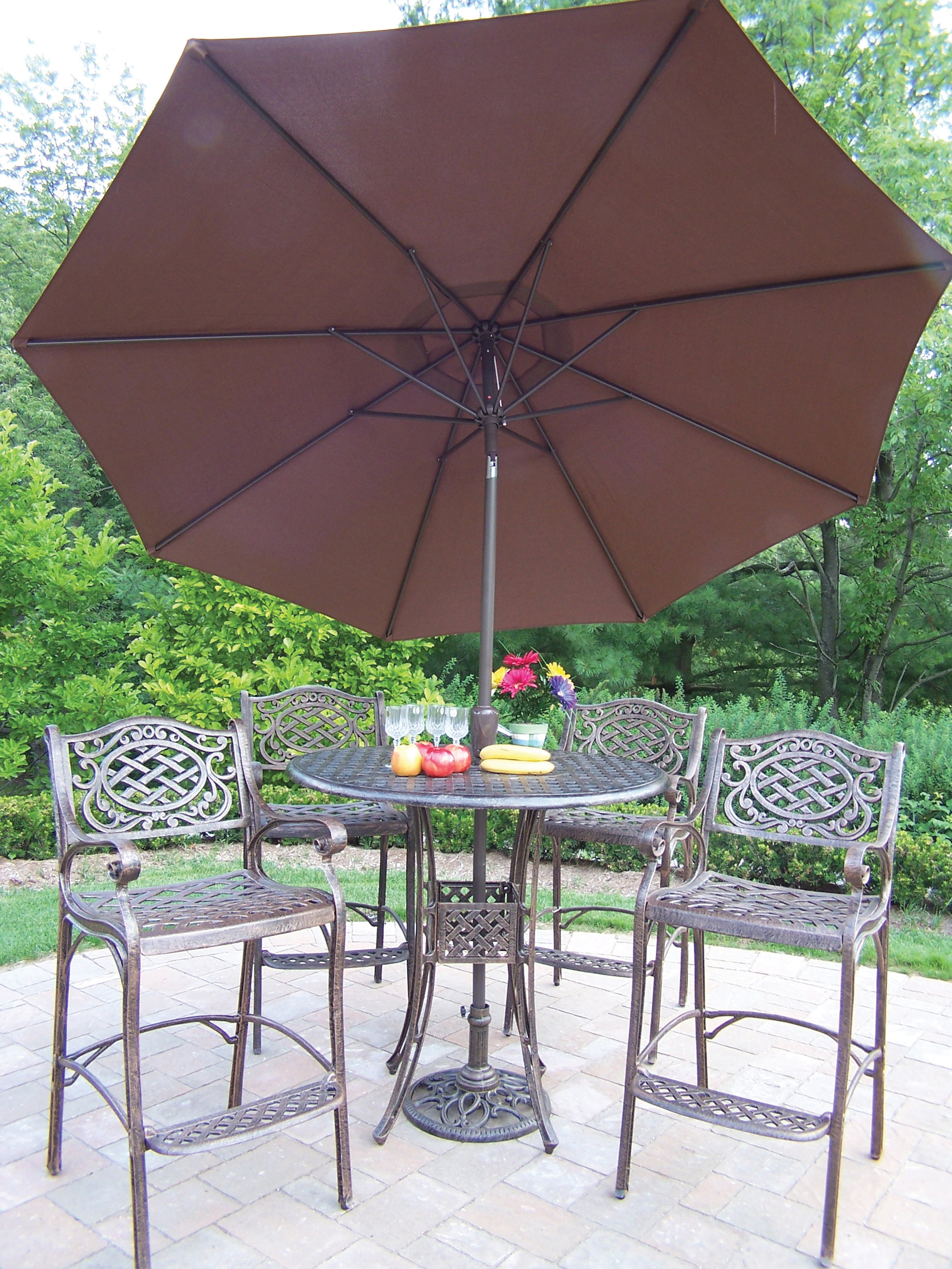 balcony height patio bistro sets on Charlton Home Zofia 4 Person 42 Long Wayfair