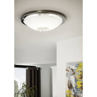 Orren Ellis Leeroy 1 Light 17 Unique Statement Drum Led Flush Mount Wayfair