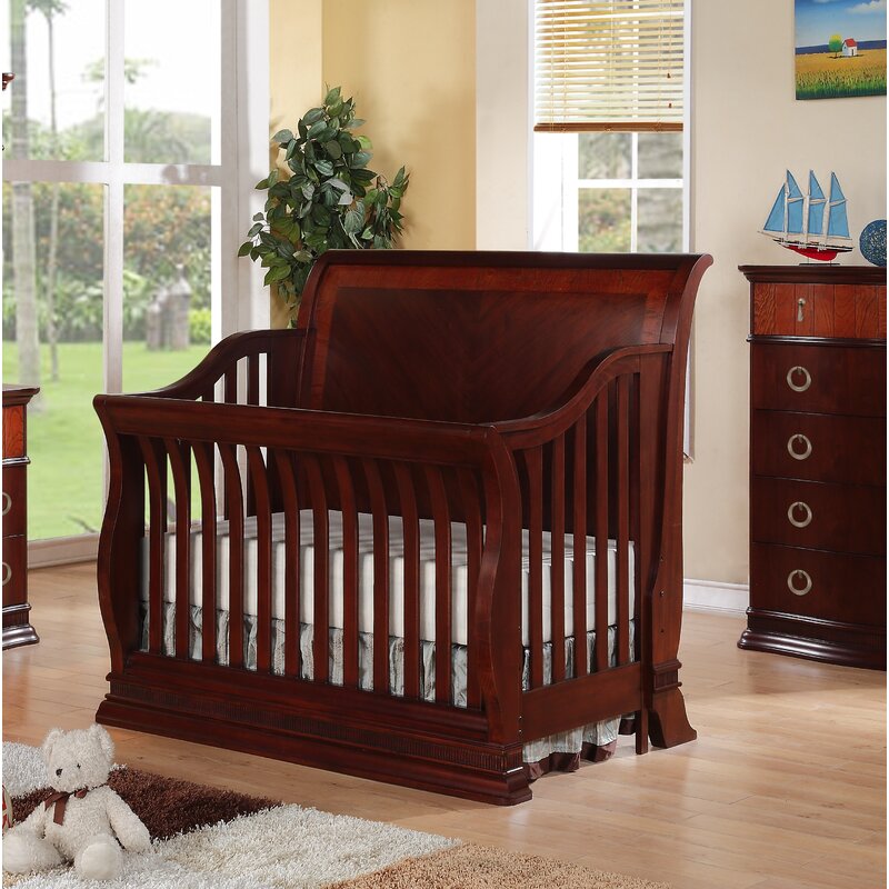 cherry wood 4 in 1 crib