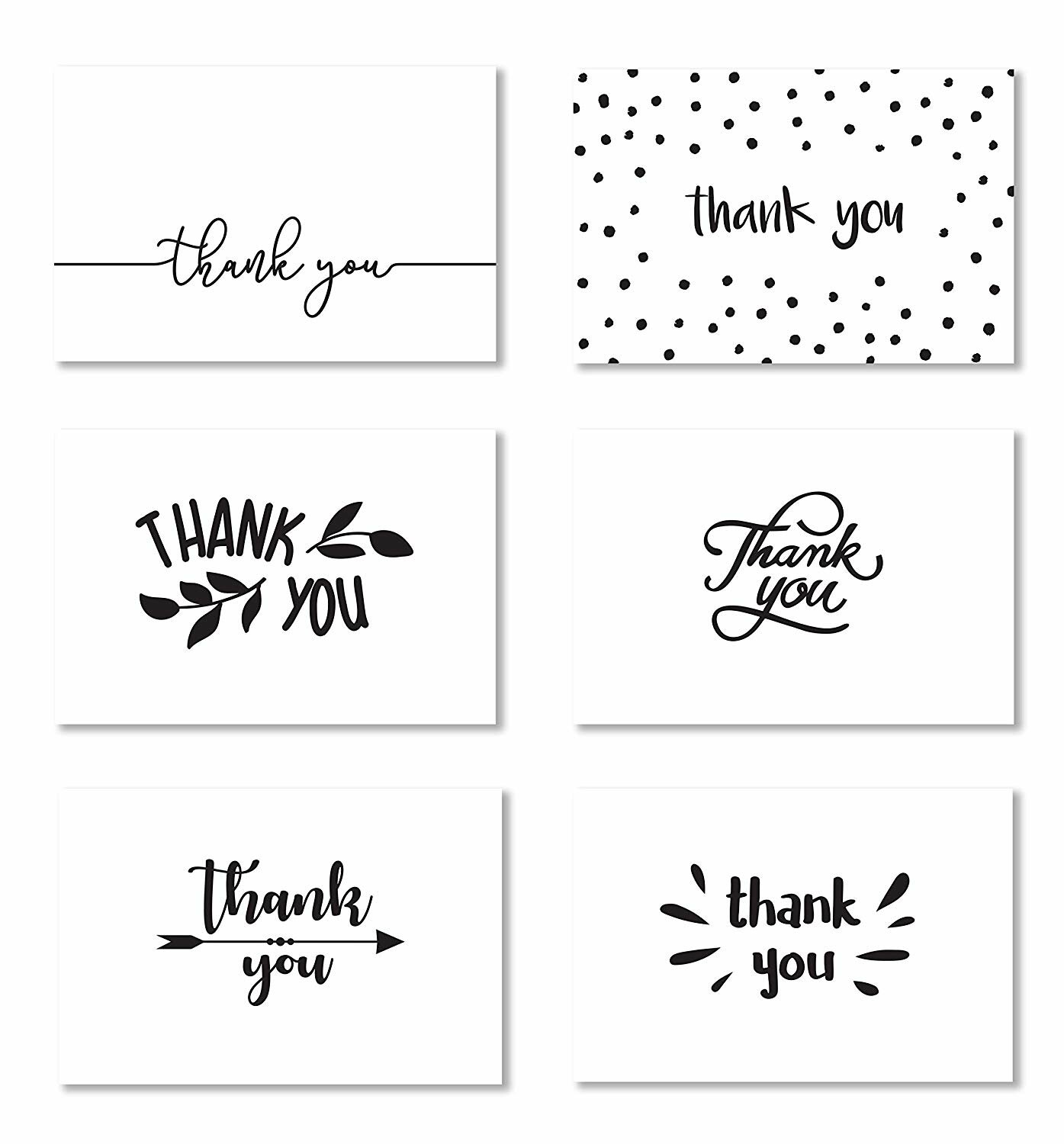 Thank You Cards Notes,36 PCS Blue Thank You Gift Cards with Envelopes and White 