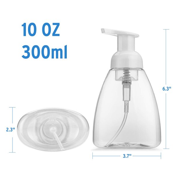 2 Pack 300ML Flower Foam Bottle Refillable Pump Soap Dispenser Bathroom Travel