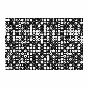 Nandita Singh White & Funny Polka Dots Abstract Black Area Rug