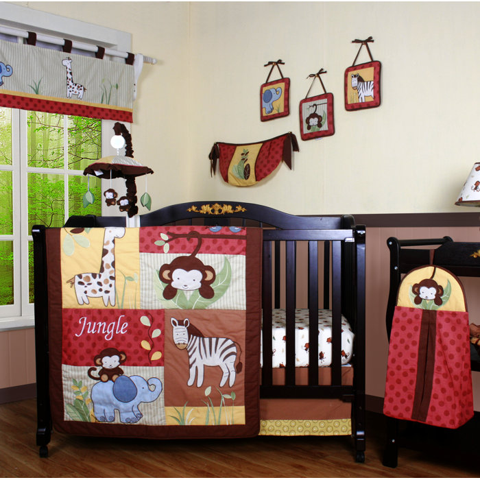 Geenny Boutique Jungle Animal 13 Piece Crib Bedding Set Boutique Jungle Animal 13 Piece Crib Bedding Set