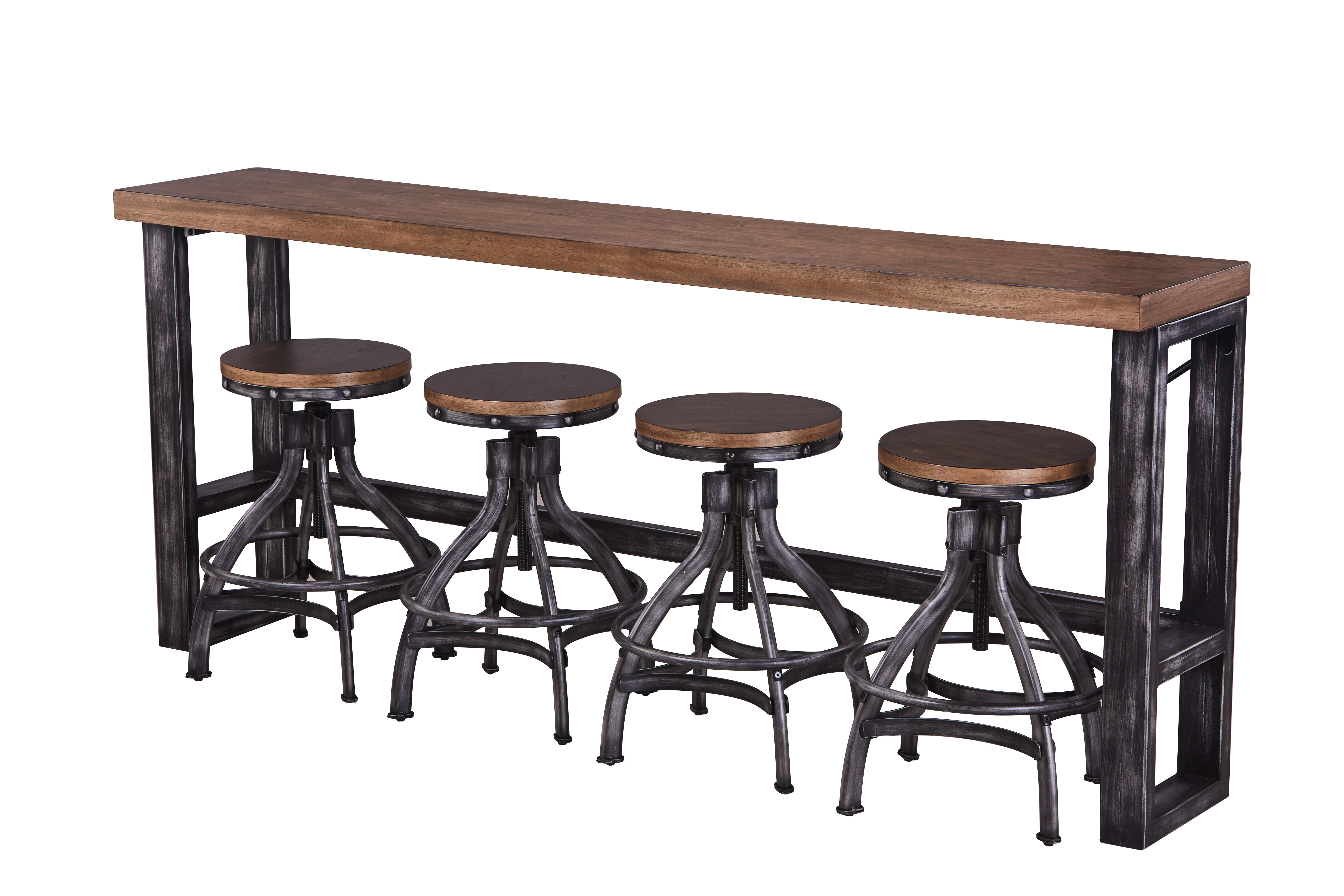 pub table and stools