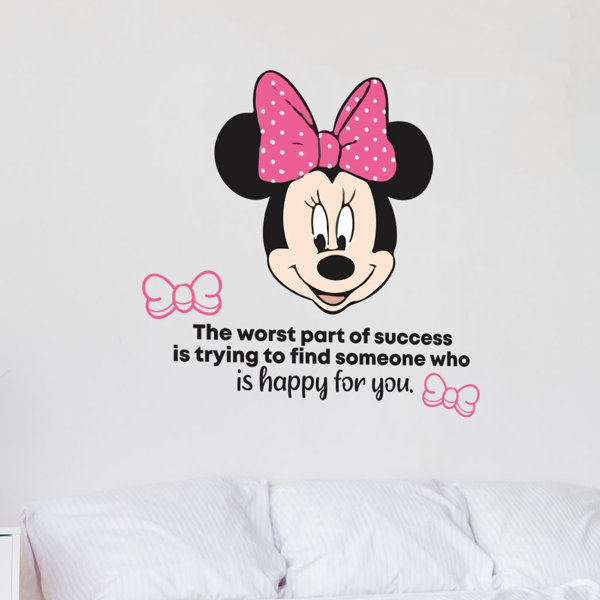 Design With Vinyl Happy For You Minnie Mouse Quote Cartoon Quotes Wall Sticker Art Design Decal For Girls Boys Kids Room Home Decor Stickers Wall Art Vinyl 8x10 Inch Wayfair Ca
